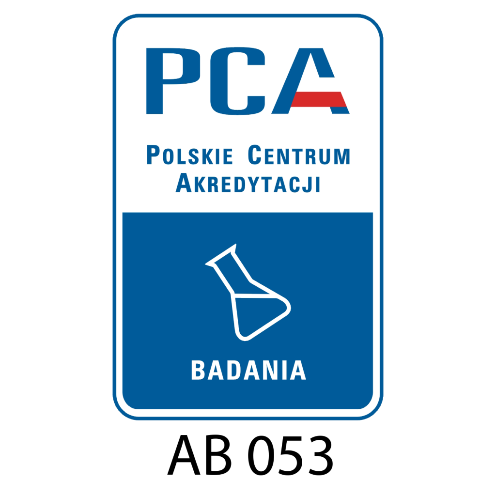 Logo Polskiego Centrum Akredytacji w trybie transparent, przezroczystym, czarny font