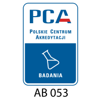 Logo Polskiego Centrum Akredytacji w trybie transparent, przezroczystym, czarny font