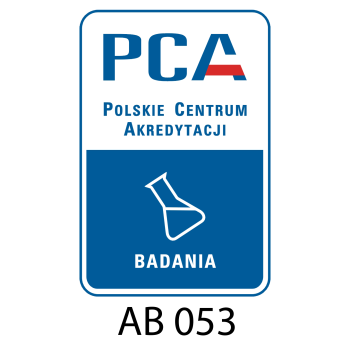 Logo Polskiego Centrum Akredytacji w trybie transparent, przezroczystym, czarny font