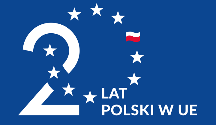 Logotyp konferencji 20 lat Polski w Unii Europejskiej
