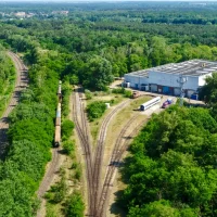 Siedziba Instytutu Pojazdów Szynowych TABOR z lotu ptaka (zdjęcie z roku 2020)