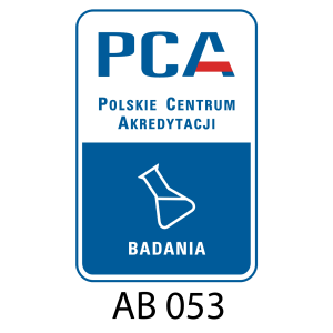 Logo Polskiego Centrum Akredytacji w trybie transparent, przezroczystym, czarny font